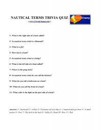 Complete pub quizzes ready to use general knowledge; Nautical Terms Trivia Quiz Trivia Champ