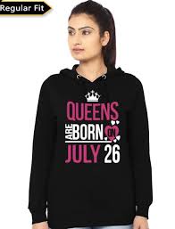 Queens Are Born On July 26 Black Hoodie Swag Shirts