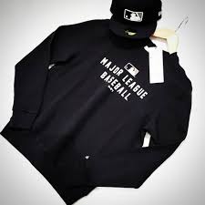 Mlb Generic Crewneck American Baseball Logo Crew Matching Baseball Fitted Hats Mlb Newera Usa Worl In 2020 Baseball Fitted Hats Athletic Jacket Adidas Jacket