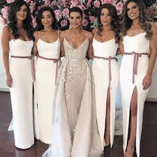 Spaghetti Straps Ivory Bridesmaid Dresses Long 2020 Mermaid Western Style Cheap Wedding Party Dress White Bridesmaid Dresses Bridesmaid Gown Ivory Bridesmaid Dress Long