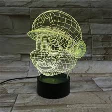 Le3d 3d Optical Illusion Desk Lamp3d Optical Illusion Night Light 7 Color Led 3d Lamp Super Mario 3d Led For Kids And Adults S Kid Room Decor 3d Lamp Led Color