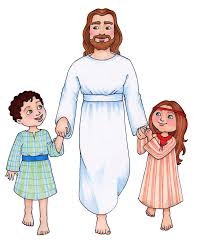 Christ Walking With Children Click Here To Download Jesus Cartoon Bible Art Bible Pictures