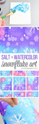 Easy watercolor ideas for beginners (7 good things to paint). Magic Salt And Watercolor Snowflake Art Project For Kids