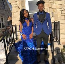 Royal Blue Mermaid Prom Dresses Crew Neck Lace 3d Flowers African Girl Black Girl Evening Formal Gowns Sold By Kprom On Storenvy