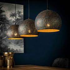 ganesha hanglamp zwart bruin trechter hanglamp eettafel verlichting eetkamertafel lamp