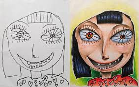 These Kids Let Their Dad Color Their Drawings This Was The Result Drawing For Kids Childrens Drawings Kids Artwork