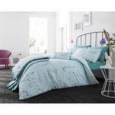 Experience the comfort of breathable quilt and pillow covers made from 100% natural cotton that allow for circulation as you sleep. Pretty Botanicals Duck Egg 200 Thread Count Duvet Cover Bedding Set Single King Ebay