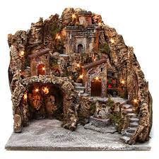 Presepe di cartone o sughero: Aldea Belen Cueva Natividad Castillo Fuente Madera Corcho 50x55x60 Cm Belen Napolitano Casas Para Belenes Belenes Belenes Navidenos