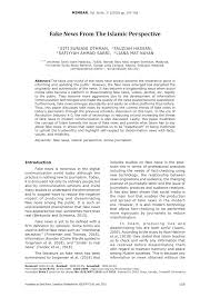The anti fake news act 2018 (afna). Pdf Fake News From The Islamic Perspective