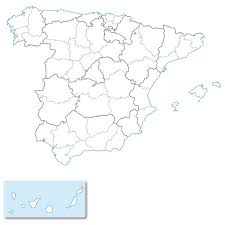 The map shows spain and surrounding countries with international borders, the national capital madrid, autonomous communities and provinces and their capitals, major cities, main roads, railroads, and major airports. Maps Of Spain