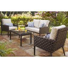 Hampton Bay Raynham 4 Piece Patio Seating Set Dy12091 4pc At The Home Depot Patio Seating Patio Seating Sets Conversation Set Patio