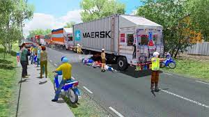 Traffic Jam On Accident Spot Tata 1615 Lorry Driving Indian Truck Simu Truck Games Trucks Bus Games
