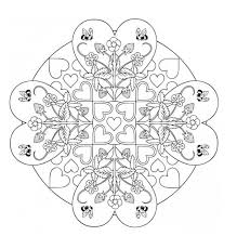 This four hearts coloring page features a picture of four hearts and the words, happy valentine's day, to color for valentine's day. 4 Heart Mandala Coloring Page Free Printable Coloring Pages For Kids