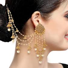 ELBA long chain pearl earrings gold plated selling