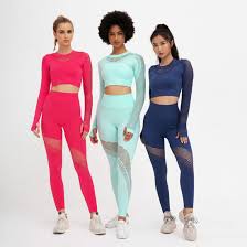 Women Sport Running Suit Yoga Set Gym Workout Clothes Long Sleeve Fitness Crop Top Seamless Sportswear Yoga Wear China Running Suit And Gym Clothing Price Made In China Com