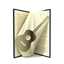Book Folding Pattern Guitar 222 Folds Tutorial With Simple Pattern Heart Mu0201 Book Folding Folded Book Art Folded Book Art Pattern