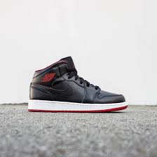 Air Jordan 1 Retro High Bg Black Gym Red White Air Jordan 1 Mid Bg Big Kids Black Black White Gym Red Original Air Jordans Air Jordans Jordan 1 Mid
