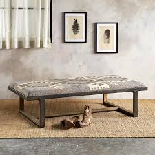 It's a practical storage unit and coffee table that adds vintage travel flair to a room in. Silver Creek Kilim Table Sundance Catalog