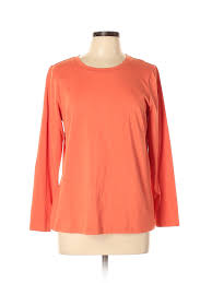 details about bob mackie women orange long sleeve t shirt l