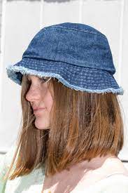 Frayed Denim Bucket Hat Denim Bucket Hat Frayed Denim Denim Hat