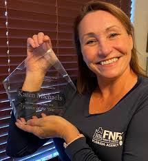 Congratulations are in order! 🏆 Two of our own were recognized at the 2024  FLTA Convention last week. Karla Staker Receives Raymond O. Denham Award  Karla Staker, Regional Underwriting Counsel for FNF,