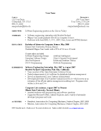 Student resume example ✓ complete guide ✓ create a perfect resume in 5 minutes using our resume examples & templates. Computer Science Internship Resume Pdfsimpli