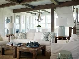 Check spelling or type a new query. Off White Slipcovered Sofa With Side By Side Wood Coffee Tables Cottage Living Room