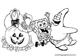 Frankenstein spongebob halloween coloring page. Spongebob Happy Halloween Coloring Pages Disney Halloween Coloring Pages Coloring Pages For Kids And Adults