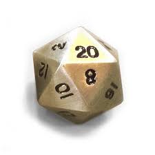 Legendary Gold D20 Dice Metal Single 20 Sided Dice 20 Sided Dice D20 Dice Metal