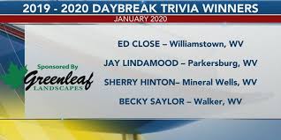 This is a collection of this week's daily trivia quizzes for you to test your knowledge! January 2020 Daybreak Trivia Winners