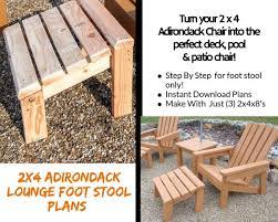 Start your next project for adirondack chaise lounge with one of our many woodworking plans. 2x4 Foot Stool Plans For 2x4 Adirondack Chair Etsy