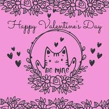 Choose your favorite happy valentines day drawings from 135 available designs. Valentine S Cute Cat Line Drawing Art Template Postermywall