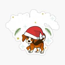 Beagle Christmas Stickers Redbubble Download this premium vector about beagle dog cartoon set, and discover more than 10 million professional graphic resources on freepik. beagle christmas stickers redbubble