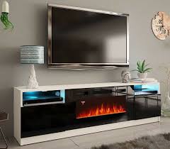 Black And White Fireplace Tv Stand Fireplace Tv Stand Media Console White Black 80 Inch Large 40 Led Light Modern Acfireplacetvstands Fireplace Tv Stand Fireplace Tv Stand Decor Fireplace Tv