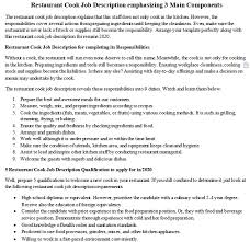 restaurant cook job description