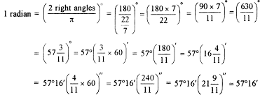 One radian is equal 57.295779513 degrees: Find 1 Radian Angle In Degrees Minutes Seconds From Mathematics Trigonometric Functions Class 11 Cbse