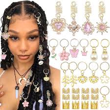 NAISKA 24Pcs Gold Butterfly Braid Clips Spring Hair Jewelry Dreadlock  Accessories Colorful Butterflies Pendant Charms Flower Braid Clips Beads  Cuffs Rings Hair Jewelry Gifts for Women and Teen Girls : Amazon.com.au:  Beauty