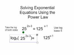 Using The Power Law To Solve An Exponential Equation Youtube