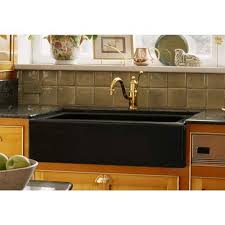 black apron front single bowl kitchen