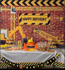 60's theme party decorations hippie bus photo prop, large fabric hippie bus backdrop photo door banner background funny groovy games supplies for 60's and 70's theme party supplies, 59 x 47.2 inch. Construction Theme Decorations Cheap Online Shopping