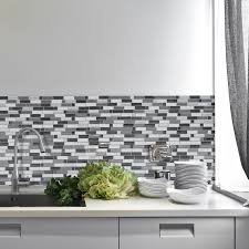 We were able to use a flat finish since the backsplash fully covered the area behind the sink. Crescendo Modena X1 Smart Tiles Beige Kitchen Taupe Kitchen