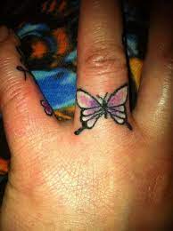 Butterfly On My Finger Ring Finger Tattoos Finger Tattoos Butterfly Tattoo