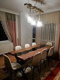 Yemek masasından çalışma masasına, oyun alanından hobi masasına birçok farklı. Ahsap Camli Nehir Yemek Masasi 8 Kisilik Wts53