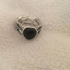 Nwt Pandora Mi Amor Silver Onyx Ring Onyx Ring Pandora Jewelry Rings Rings