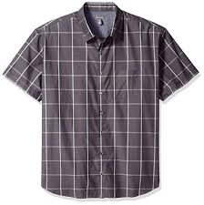 Van Heusen Mens Big And Tall Air Short Sleeve Button Down Poly Rayon Windowpane Shirt