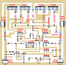 This 2sc5200 amplifier circuit provides the maximum power output of 50watts at 4 ohms impedance. Pcb Layout 2sc5200 2sa1943 Amplifier Circuit Diagram Pdf Circuit Boards