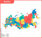 The detailed map of the Russia with regions or states and cities ...