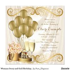 Background Birthday Party Invitation Card Design Womans Ivory And Gold Birthday Party Invitation Zazzle Com Gold Birthday Party 50th Birthday Party Invitations Birthday Party Invitations
