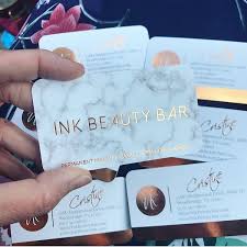 Rose Gold Foil Business Cards Shine Baby Shine Rose Gold Foil For The Inkbeautybar Orde Business Cards Beauty Salon Business Cards Beauty Business Cards