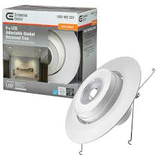 Commercial electric led t66 6 recessed can retrofit light. Commercial Electric 6 In 3000k Integrated Led Recessed Trim Gimbal Light With Adjustable Beam Angle And Bulb Direction 670 Lumens Dimmable 53803111 The Home Depot
